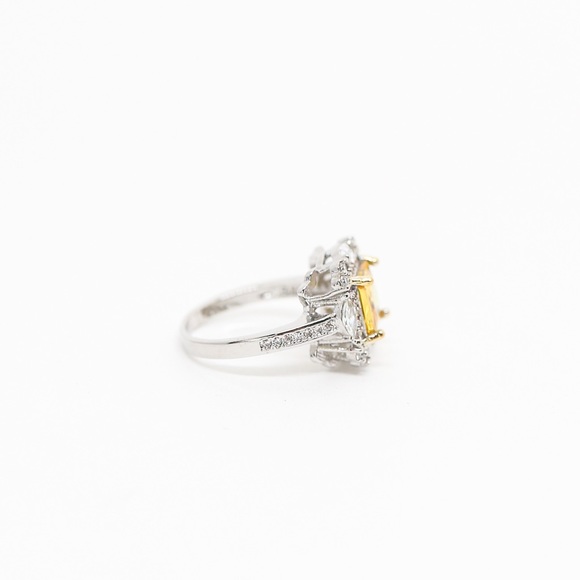 18k Gold Dipped Yellow Pink Topaz Engagement - Picture 5 of 12